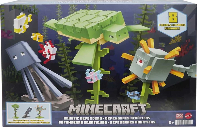 Minecraft -Coffret figurines -Défenseurs aquatiques, 8 figurines art.