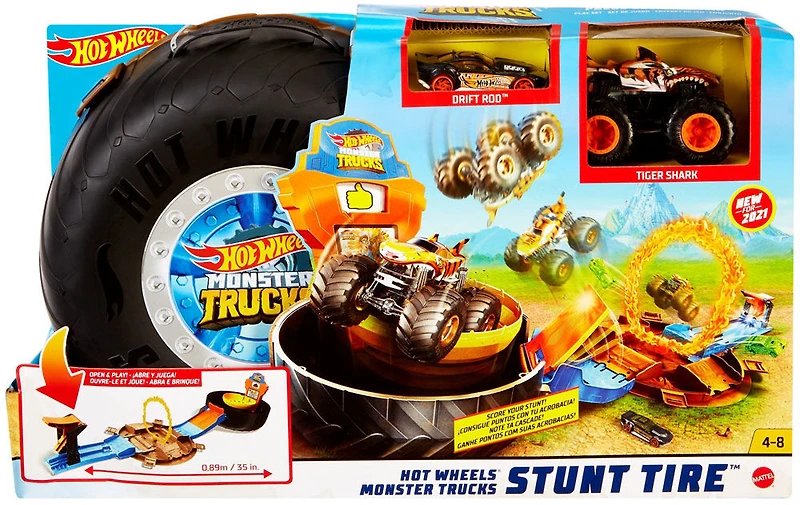 Hot Wheels Monster Trucks Stunt Tire Playset