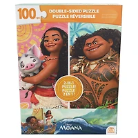Disney, Vaiana et Maui, Puzzle 2 en 1 réversible de 100 pièces