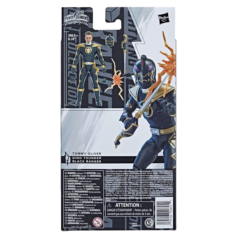 Power Rangers Lightning Collection, Dino Tonnerre Ranger Noir, figurine articulée premium de 15 cm de collection