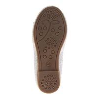 Toddler White Glitter Flat Size