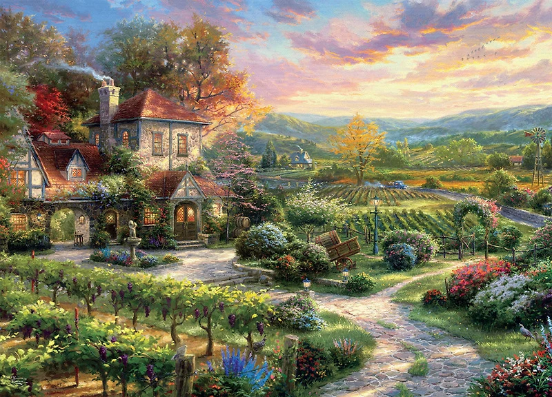 Ceaco 8 en 1 Thomas Kinkade Studio Collection Jigsaw Puzzle Set