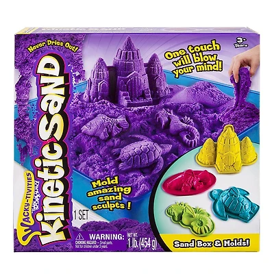 Bac et moules à sable mauves Kinetic Sand