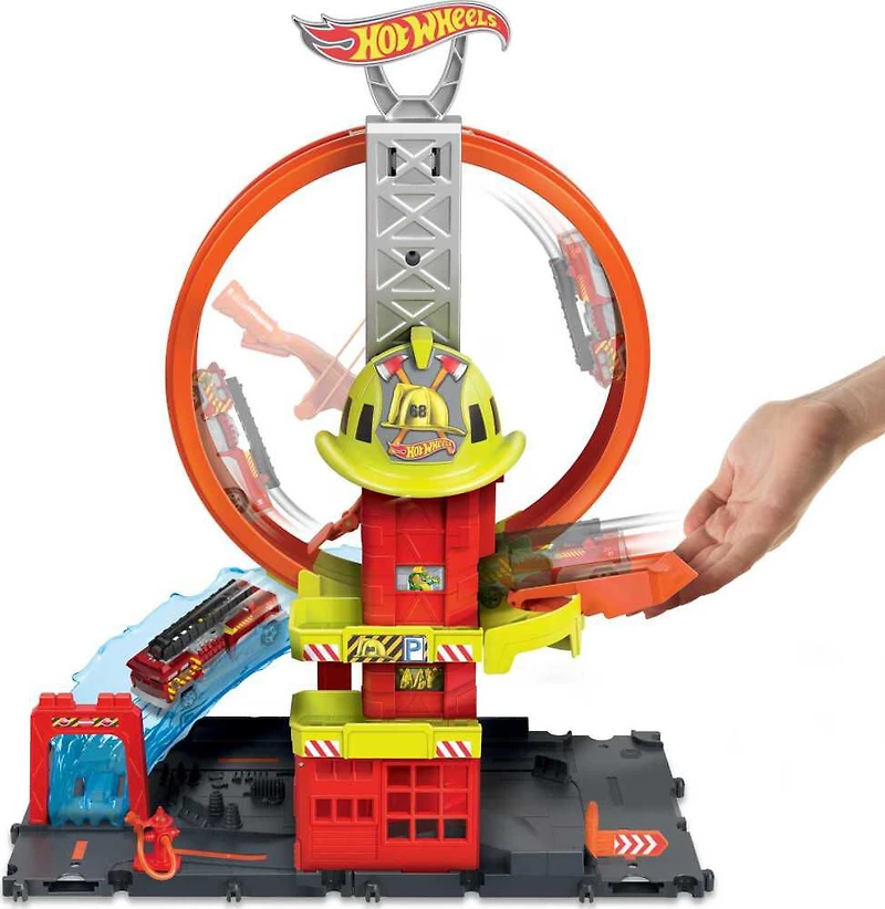 Hot Wheels City Looping Caserne de Pompiers