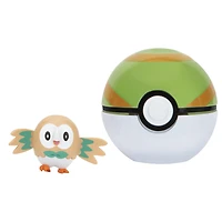 Pokémon - Clip 'N Go - Brindibou (Rowlet) et Faiblo Ball (Nest Ball)