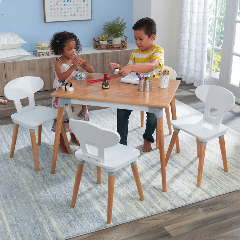 Ensemble table et 4 chaises rétro pour enfants et tout-petits