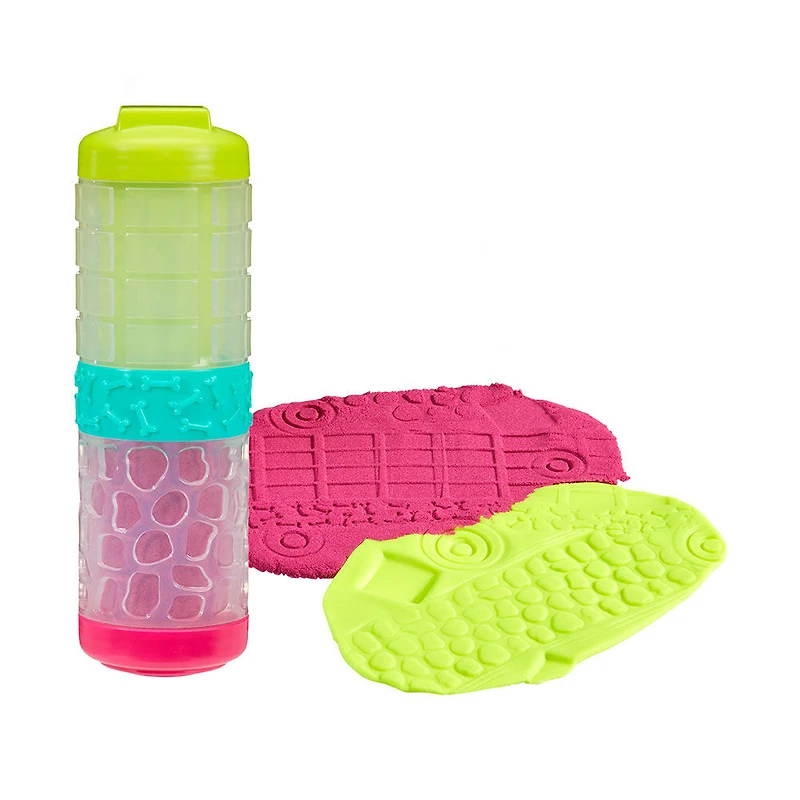Wonder Factory Never Dry Dough & Sand Starter Set- Lime Green Dough + Pink Sand