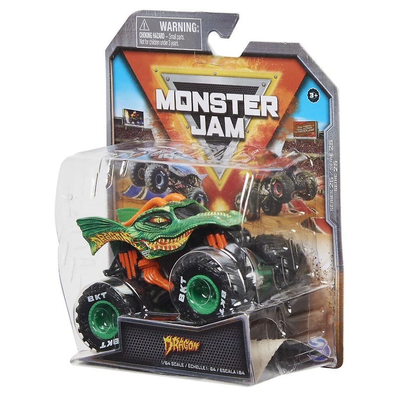 Monster Jam, Official Dragon Truck, Die-Cast Vehicle, 1:64 Scale