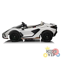 KIDSVIP Voiture porteur 2 places Lamborghini Sian 4X4 24 V sous licence pour enfants avec RC