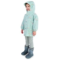 Kids Fleece Lined Rain Jackets | Minty Forest