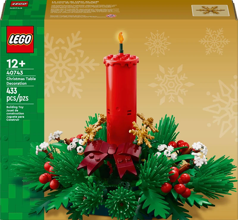 LEGO Le centre de table de Noël Décoration, Ensemble de construction de Noël pour enfants 40743
