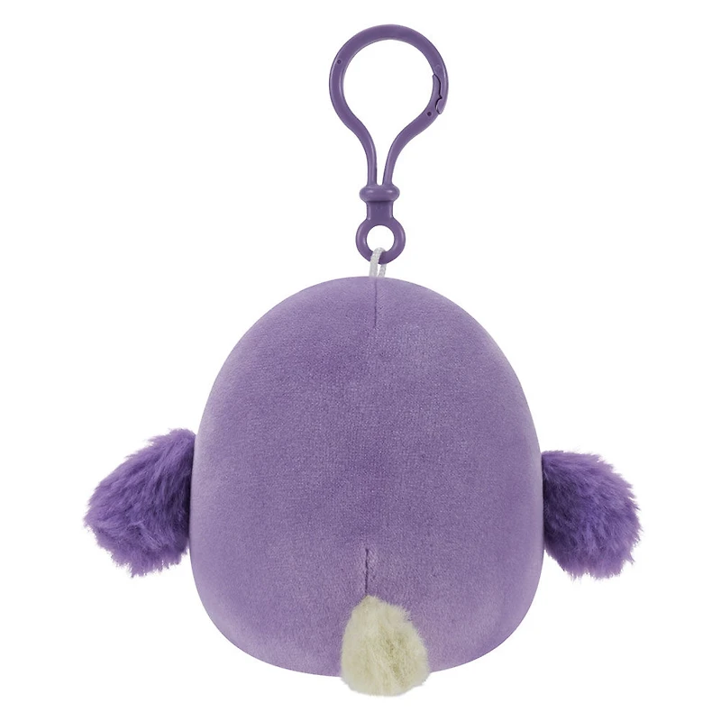 Squishmallows 3.5" Clip On - Neha l'oiseau Dodo violet