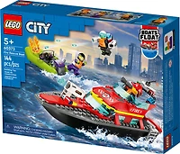 LEGO City Le bateau de secours de pompiers 60373; Ensemble de jeu de construction (144 pièces)