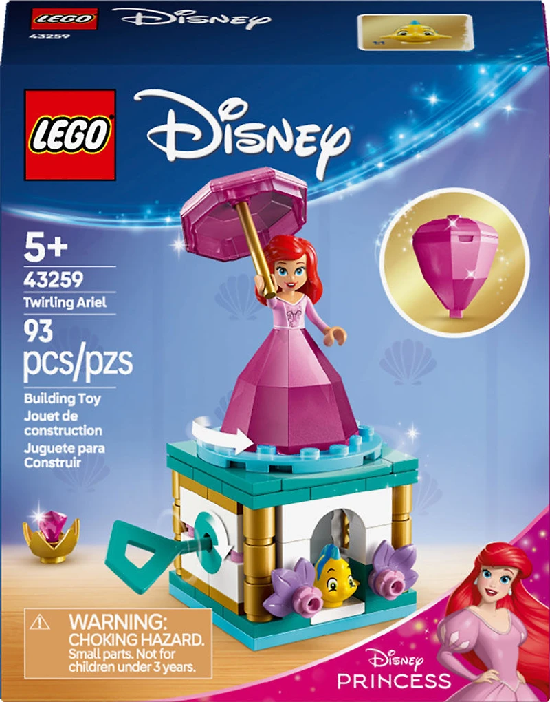 LEGO Disney Princess Twirling Ariel Building Toy - Little Mermaid Toy for Fans of Movie - 43259