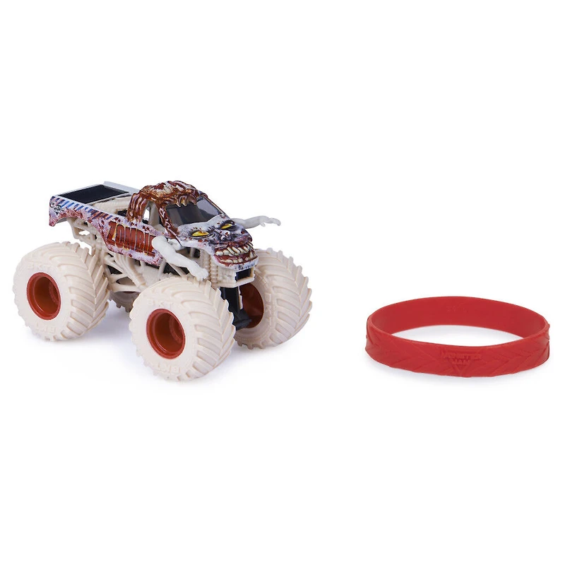 Monster Jam, Monster truck Zombie officiel, véhicule en métal moulé, série Bone Yard Trucks, échelle 1:64