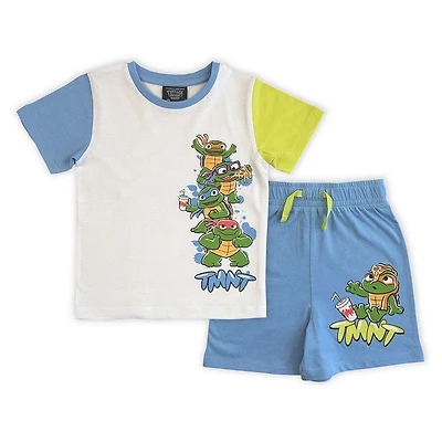 Teenage Mutant Ninja Turtles 2 Piece Tee & Short Set - White/Blue 