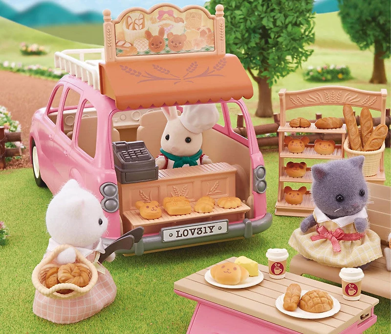 Minifourgonnette familiale de pique-nique Calico Critters, véhicule jouet pour poupées avec accessoires de pique-nique
