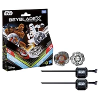 Collaboration Beyblade X et Star Wars, Chewbacca 4-80LF contre Stormtrooper 5-70B - Notre exclusivité