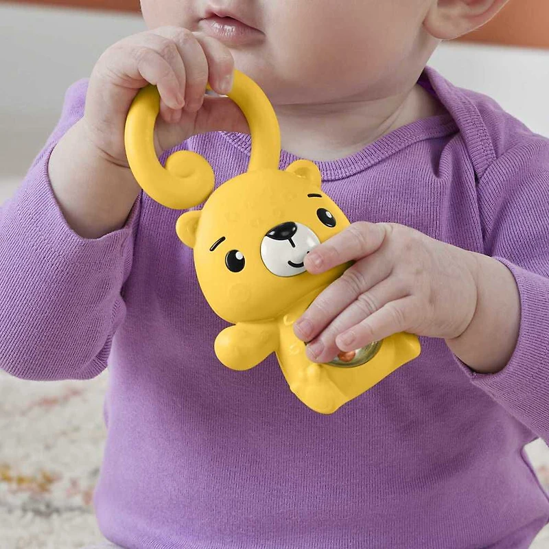 Fisher-Price Léopard hochet, jouet sensoriel pour nouveau-né et bébé