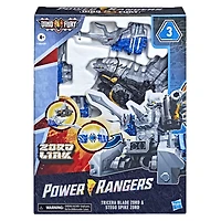 Power Ranger Dino Fury Tricera Blade Zord bleu et Stego Spike Zord noir, jouets avec système d'assemblage pour combiner Zord Link