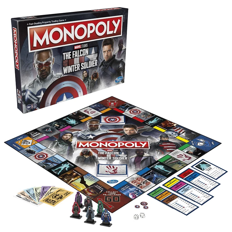 Monopoly : édition Falcon et le Soldat de l'hiver de Marvel Studios, jeu de plateau pour les fans de Marvel