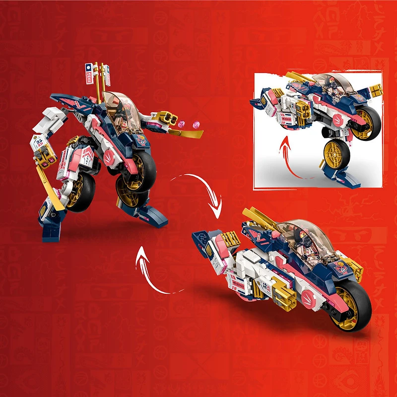 LEGO NINJAGO Le robot bolide transformable de Sora 71792 Ensemble de jeu de construction (384 pièces)