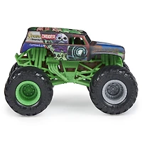 Monster Jam, Monster truck Grave Digger officiel, véhicule en métal moulé, série Wreckless Trucks, échelle 1:64