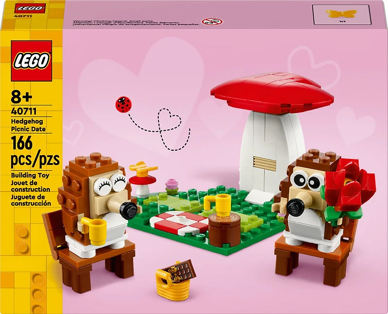 LEGO Hedgehog Picnic Date Building Toy - Animal Figures & Playset for Kids - with 2 Hedgehog Toys - 40711
