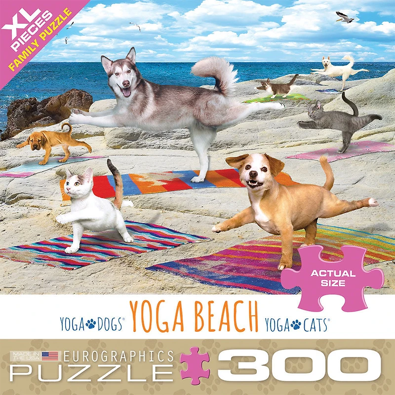 Eurographics Puzzle de 300 pièces Yoga Pets Beach