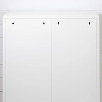Crea Meuble de rangement avec portes grillagées en métal Blanc solide
