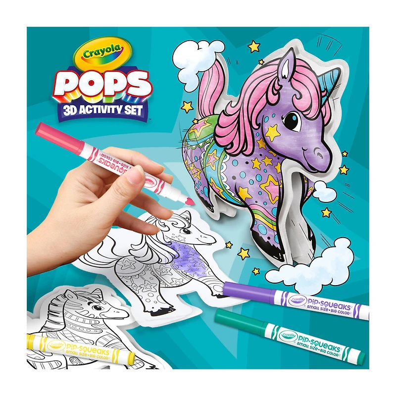 Ensemble d'activités de personnages gonflables Crayola POPS 3D, Licornes