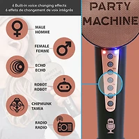 Microphone haut-parleur Bluetooth rose doré