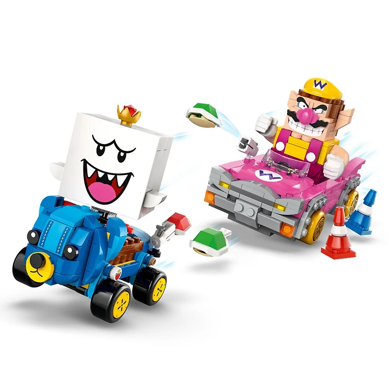 LEGO Super Mario : Mario Kart - Wario et Roi Boo, Figurines et 2 Véhicules de Dérive 72038