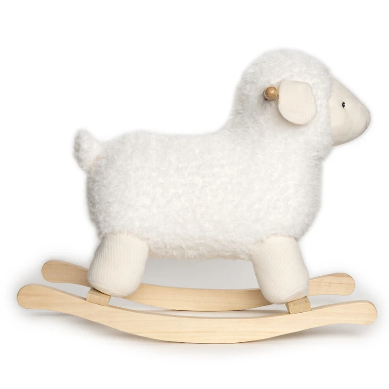 Baby GUND, Agneau à bascule en peluche pour bébé avec socle en bois, crème, 54,6 cm