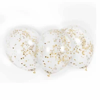 Clear Balloons with Gold Confetti 12", 6 pieces