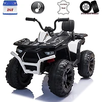 KidsVip 24V Enfants et Tout-Petits Titan Quad/ATV Voiture Eléctrique avec Commande à Distance - Blanc - Édition anglaise