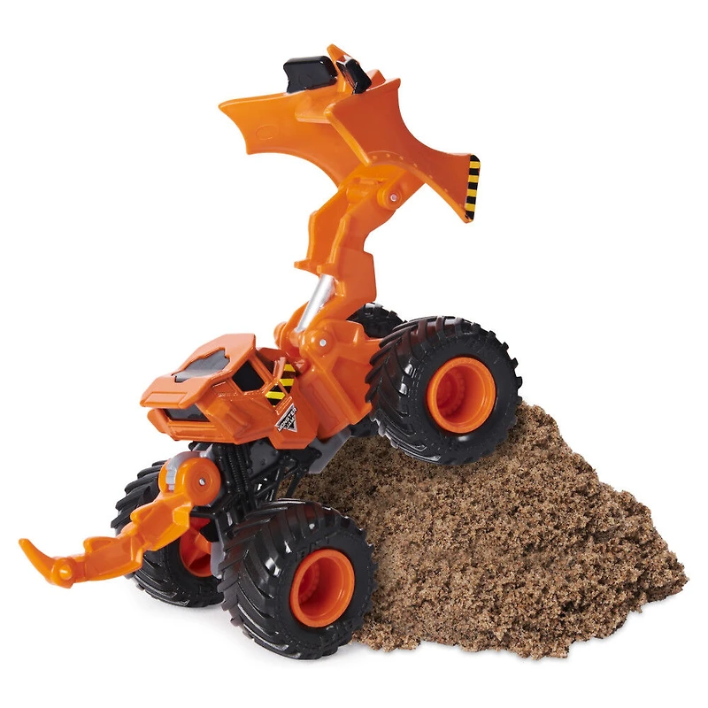 Monster Jam, Monster truck Wedge Dirt Squad Plow officiel avec pièces mobiles, véhicule en métal moulé à l'échelle 1:64