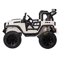 KidsVip 24V Enfants Grandes EVA Roues Camion Voiture Eléctrique avec Commande à Distance - Blanc - Édition anglaise