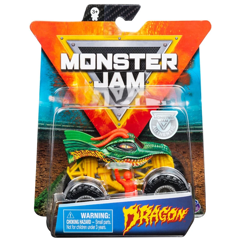 Monster Jam, Monster truck authentique Dragon en métal moulé à l'échelle 1:64