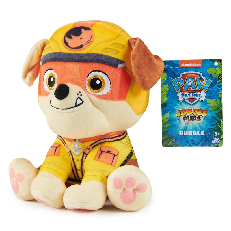 PAW Patrol Jungle Pups, Peluche Ruben de 20,3 cm, animal en peluche