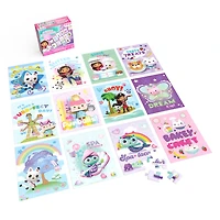 Gabby's Dollhouse, Coffret de 12 puzzles de 24 pièces, 48 pièces et 100 pièces