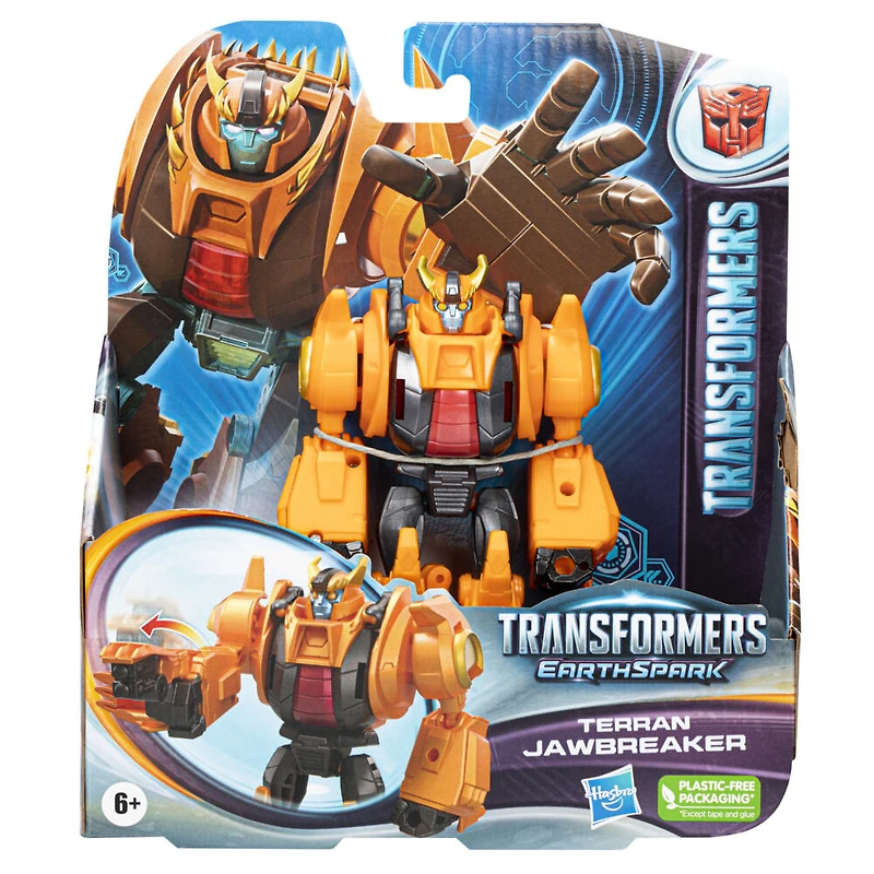 Transformers Toys EarthSpark Warrior Class Terran Jawbreaker, 5" Action Figure, Robot Toys