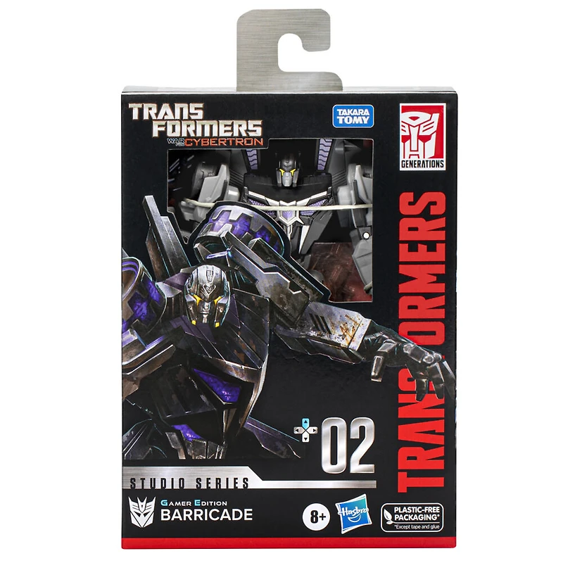 Transformers Studio Series, figurine 02 Gamer Edition Barricade classe Deluxe de 11 cm, Transformers: War for Cybertron