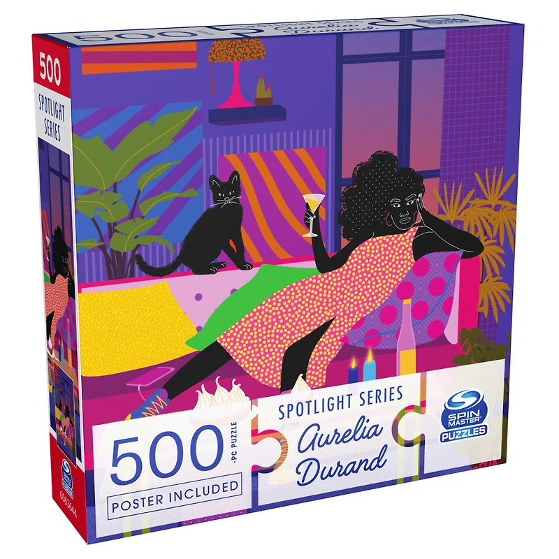 500-Piece Jigsaw Puzzle, Artist Spotlight Series Aurelia Durand, Lemon Cake, by Spin Master Puzzles - English Edition