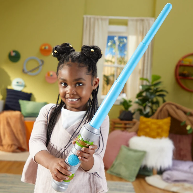 Star Wars Young Jedi Adventures, sabre laser à lame extensible bleue de Nubs, jouets Star Wars pour enfants d'âge préscolaire
