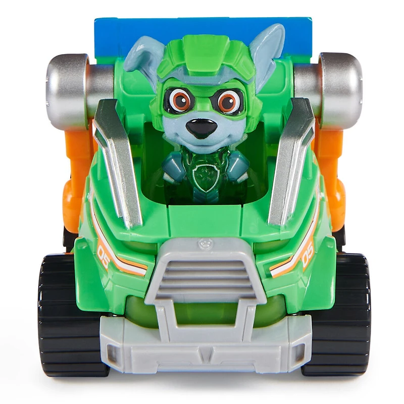 PAW Patrol : La Super Patrouille le film, Camion poubelle de recyclage avec figurine articulée Rocky Super-Chiots
