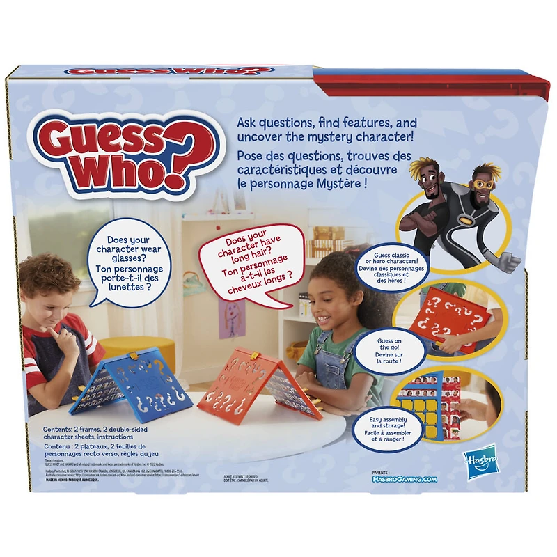 Guess Who? Jeu de devinettes classique, jeu de plateau pour enfants, dès 6 ans, 2 joueurs