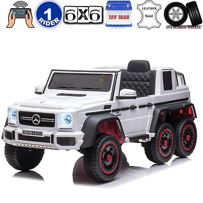 Kidsvip 12V Mercedes 6X6 W/ Rc- Whitee - English Edition