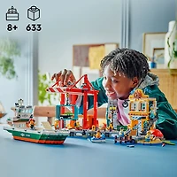 LEGO City Le port maritime et le navire de marchandises Jouet 60422