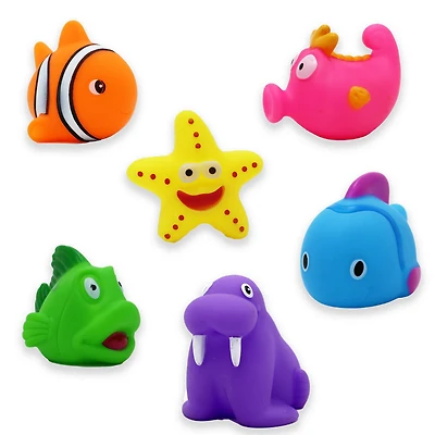 Buba Baby Jouets de bain en pack 6 : Poissons variés